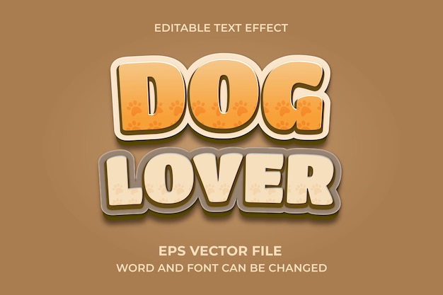 Dog lover editable text effect template