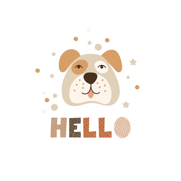 Vector dog lover poster with funny quote. vector illustration.