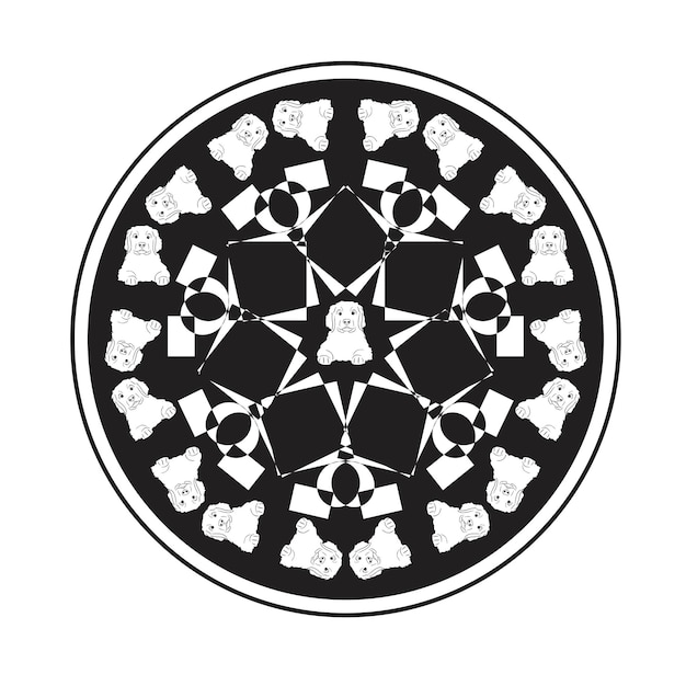 Dog mandala coin silhouette new design