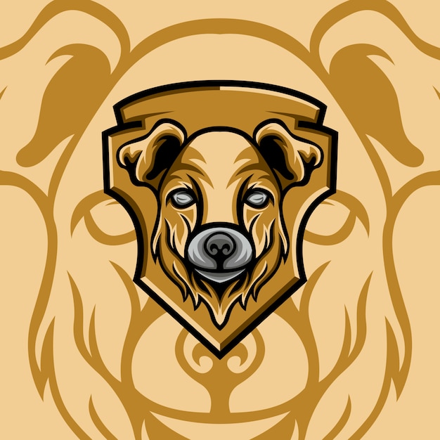 Шаблон логотипа талисман собаки