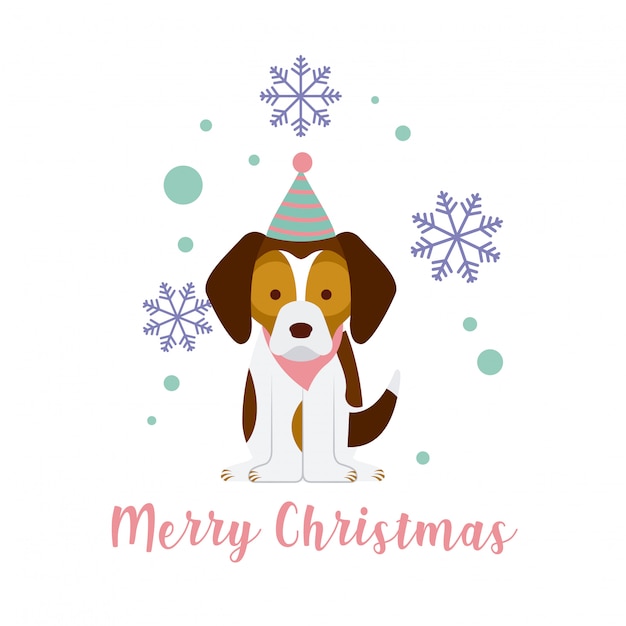 犬のメリークリスマスカード