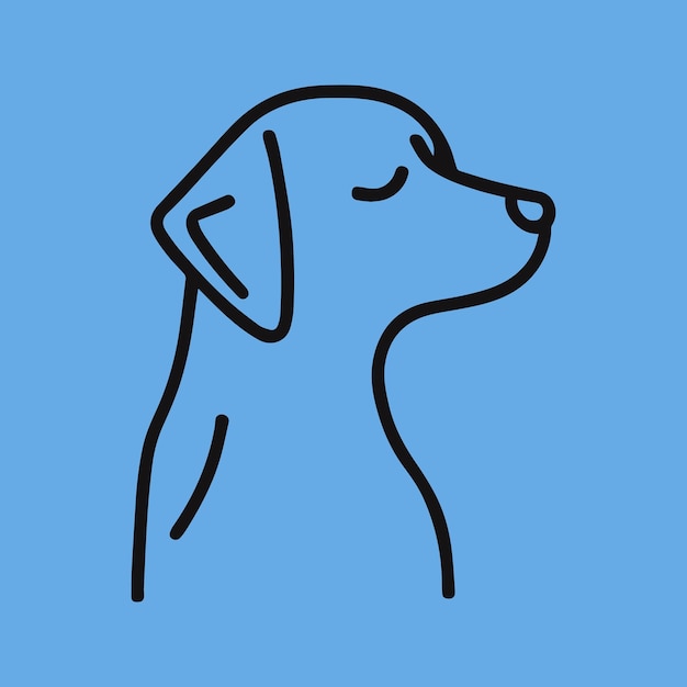 Dog minimal line art logo design