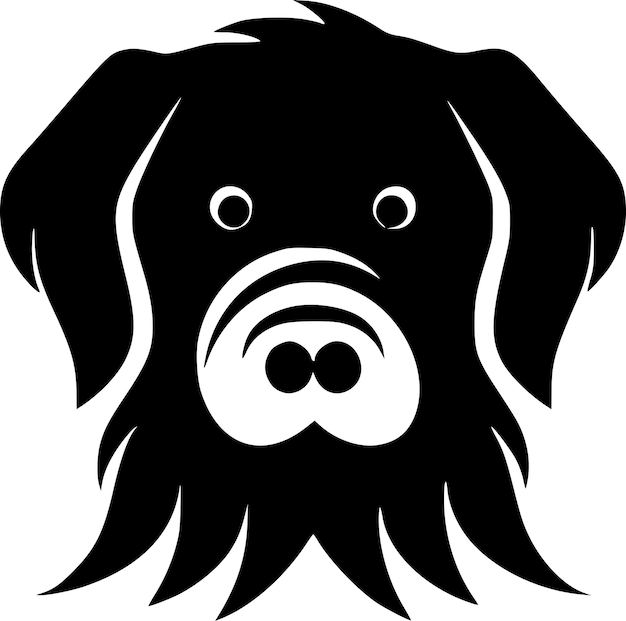 Vector dog minimalist en flat logo vector illustratie