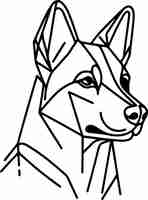 Vector dog minimalist monoline line art illustration