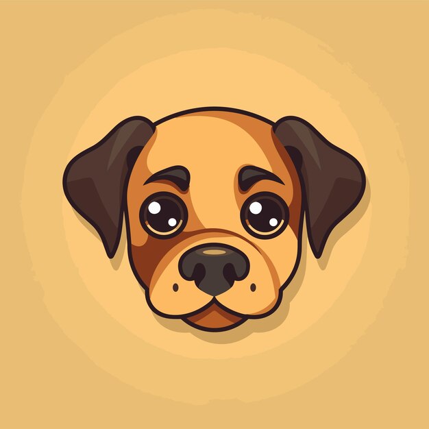 Dog minimalistic icon hand drawn kawaii design