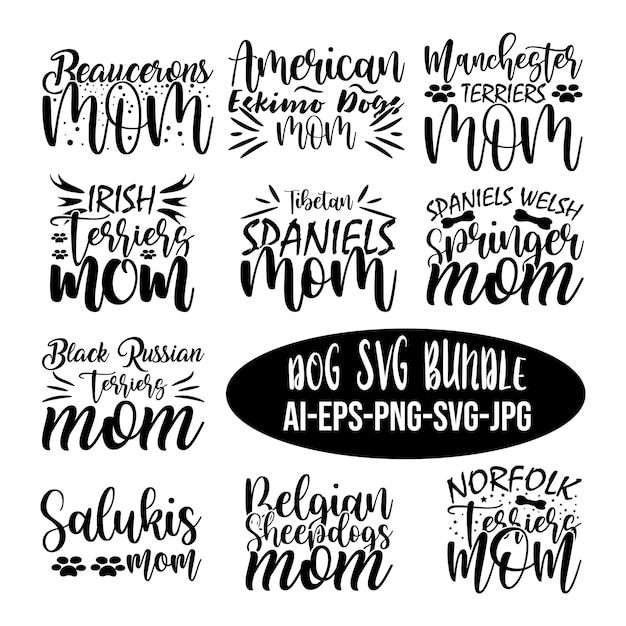 Dog mom quotes SVG Bundle