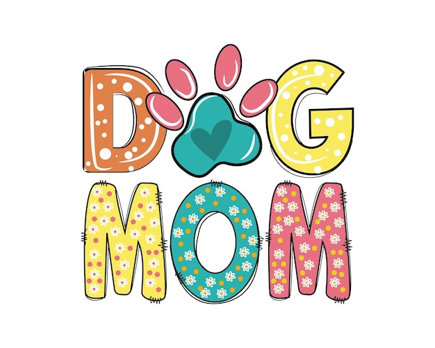 Dog mom vector ontwerp voor moederdag t-shirt