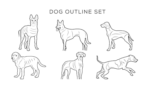 Dog outline icon Pet vector illustration Canine symbol isolated