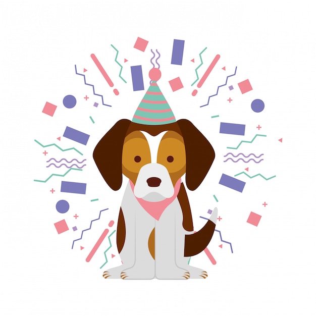 Vector dog party celebration