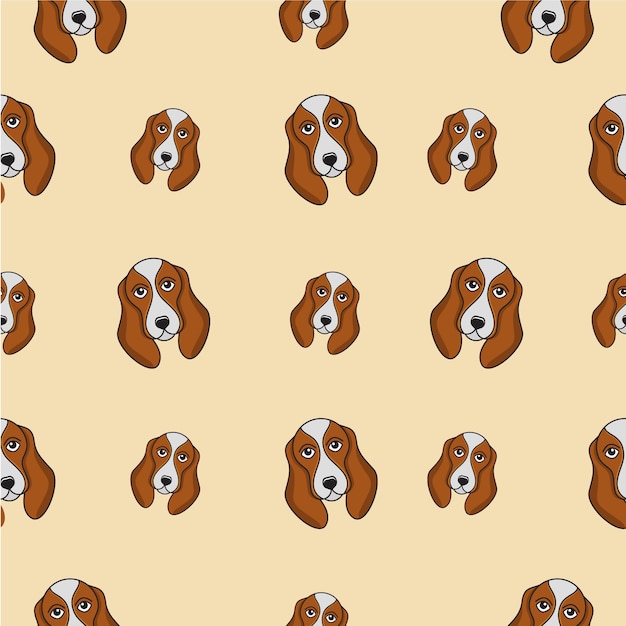 dog pattern design vector template