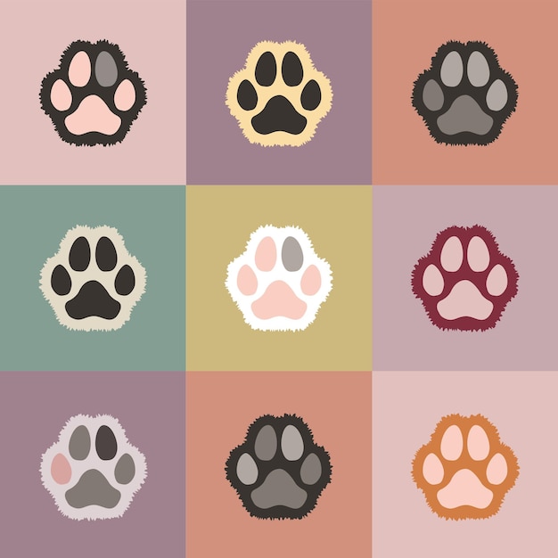 Dog paw footprint vector