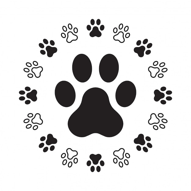 Vector dog paw footprint