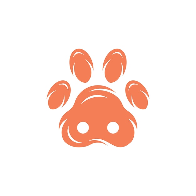 dog paw icon logo design