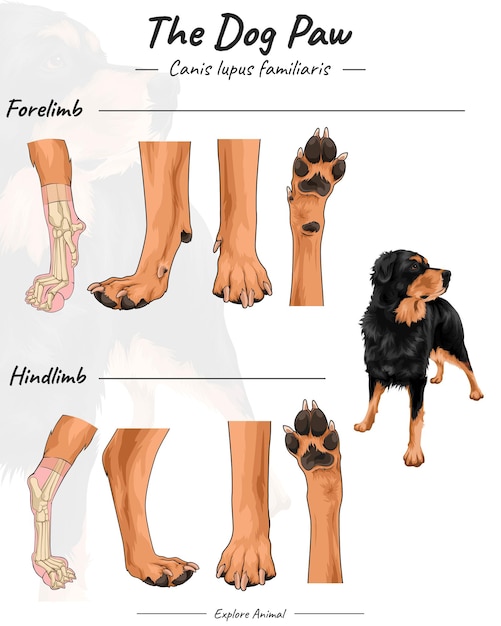 Vector the dog paw illustration