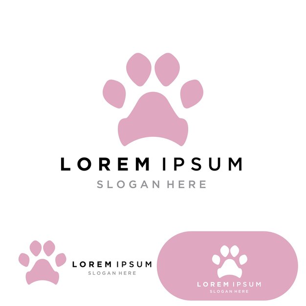 Vector dog paw logo and symbol vector elements