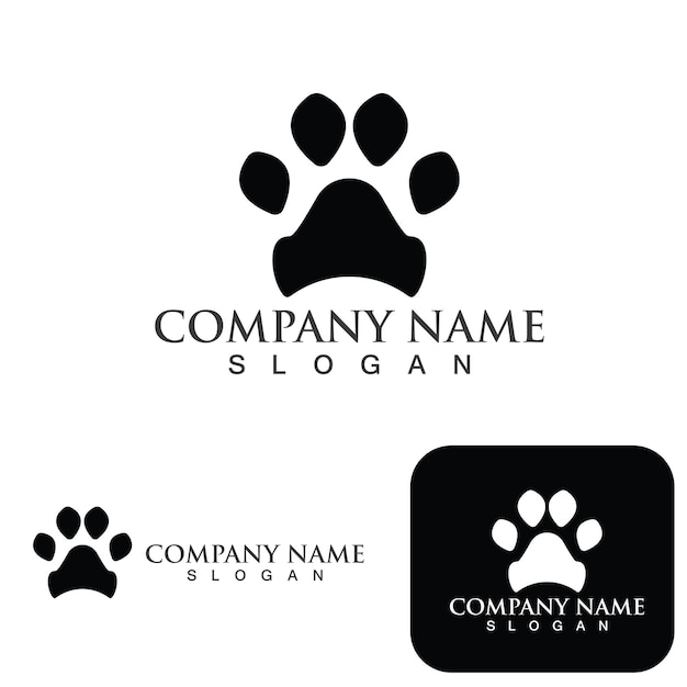 Dog paw Logo and symbol vector elements