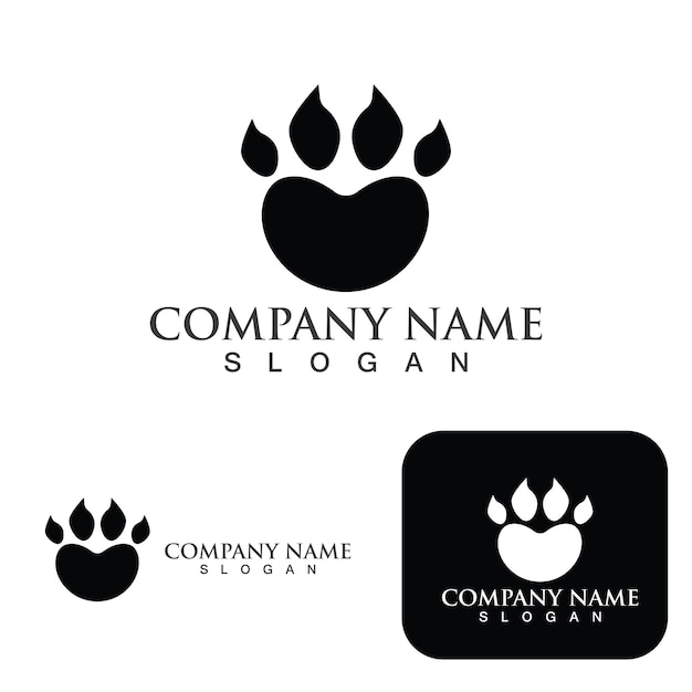 Dog paw Logo and symbol vector elements