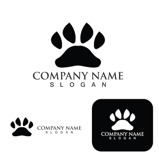 Dog paw Logo and symbol vector elements