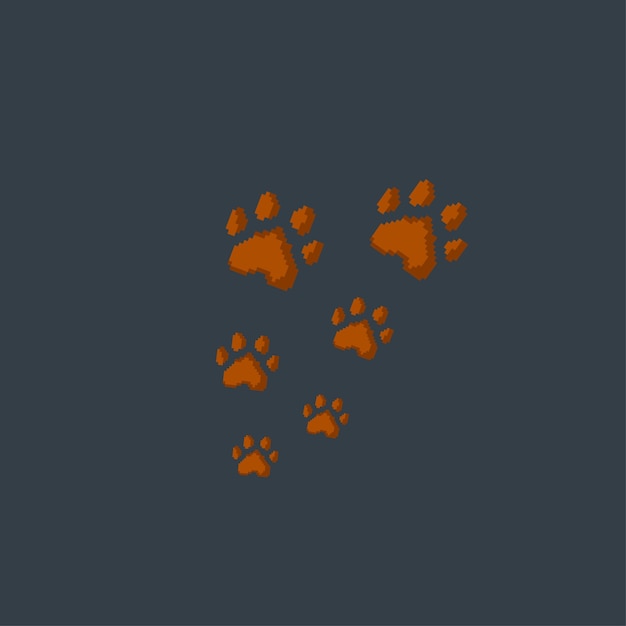 Dog paw in pixel style