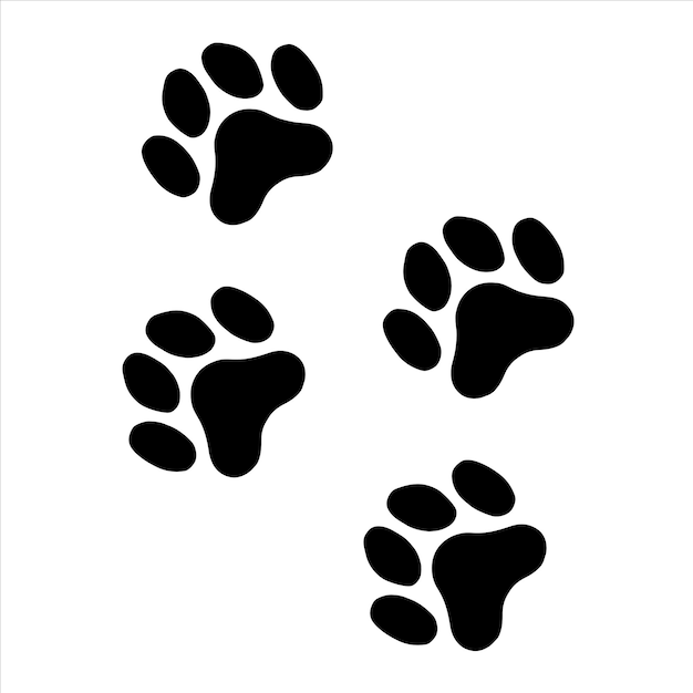 Vector dog paw vector footprint illustration