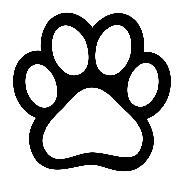 DOG PAW WITH SILHOUETTE VETERINARY SYMBOL