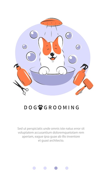 Dog pet grooming Animal hair grooming salon logo haircuts bathing