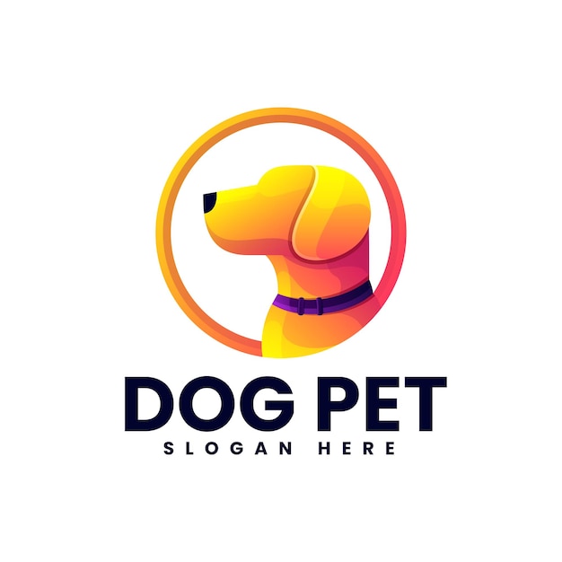 Vettore illustrazione del logo colorato del cane