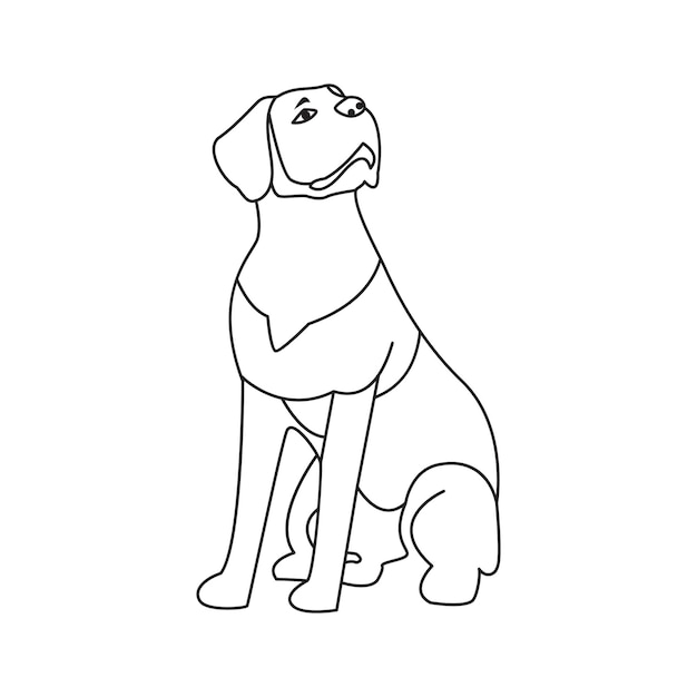 Dog pet one line continues outline vector art illustration and tattoo design continues Dog pet singa