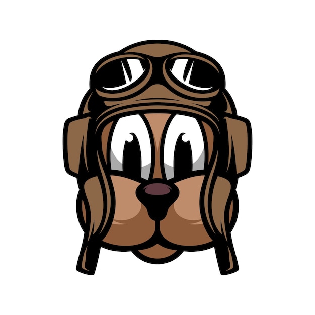 Dog Pilot Mascot Logo Design Vector