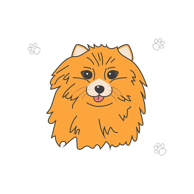 Dog pomeranian in the style of duddle