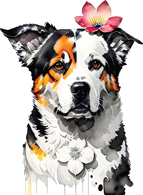 Vector dog portrait