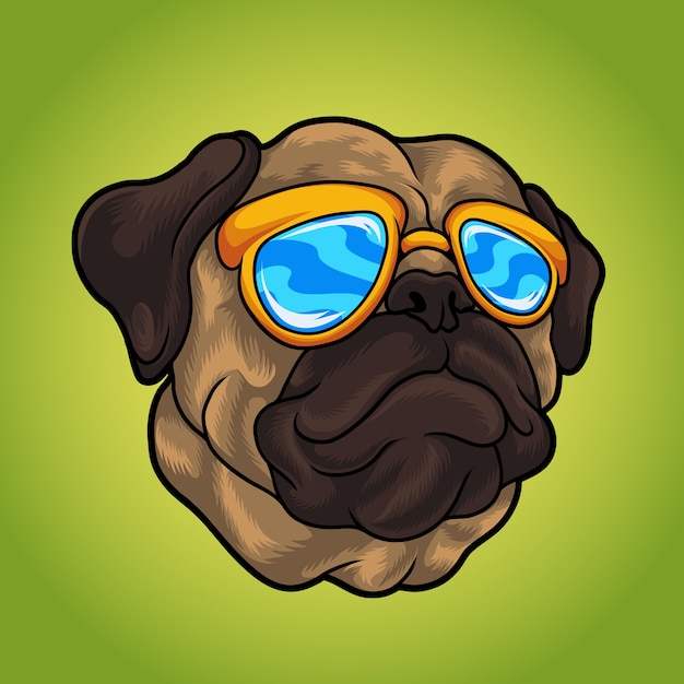 Dog pug illustration