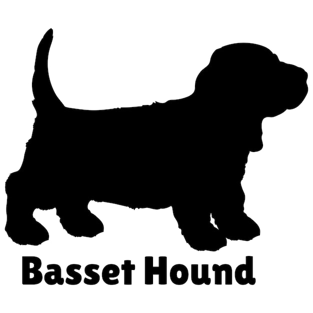 Vector dog puppies dog basset hound silhouette baby dog silhouette puppy breeds