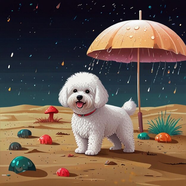 Bichon Puppy Umbrella - Watercolor Bichon Puppy Umbrella - Watercolor