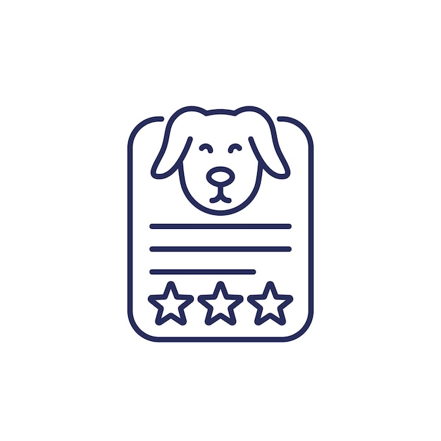 Vector dog rating line icon on white