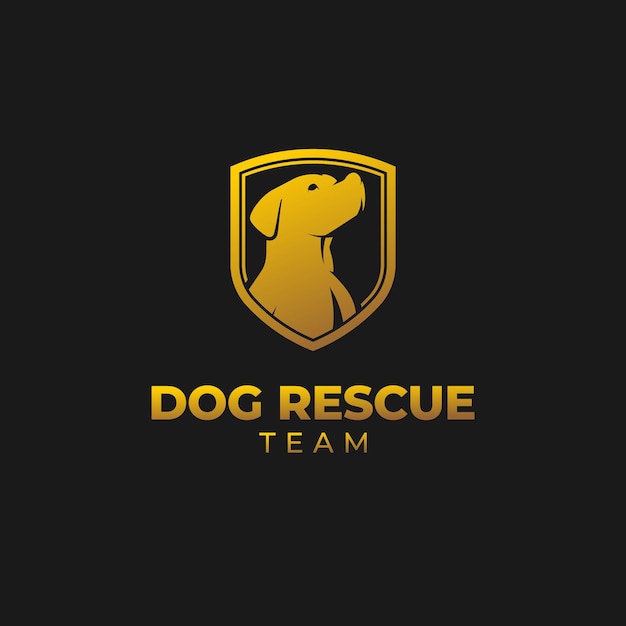 Vector dog rescue team logo