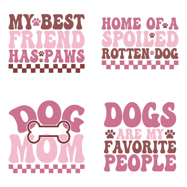 Dog retro svg design bundel en digitale download