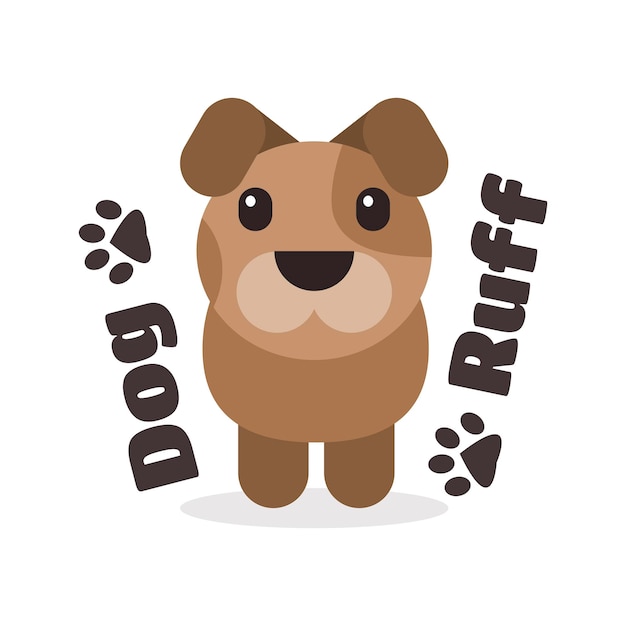 Vector dog ruff tshirt or poster design template