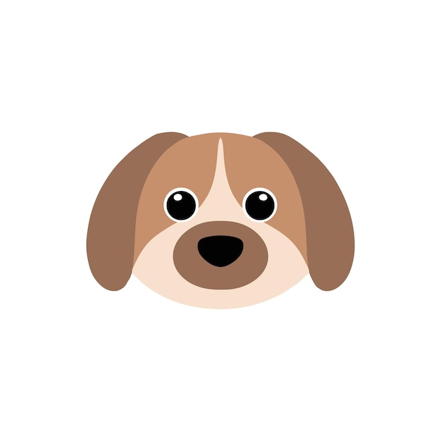 A dog's face with a black nose and a white background.