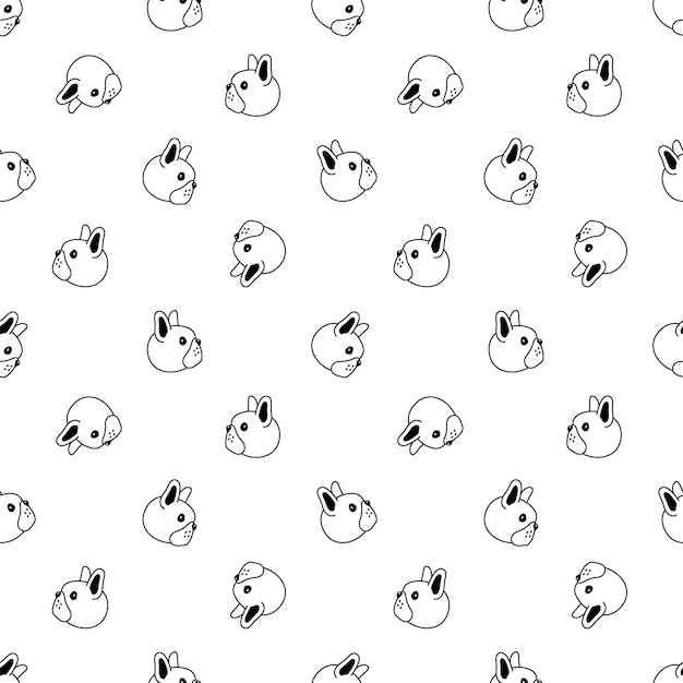 dog seamless pattern french bulldog head cartoon