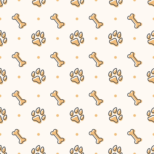 犬のシームレスなパターンテンプレート
