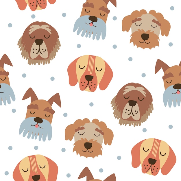 Dog Seamless Pattern Vector illustration