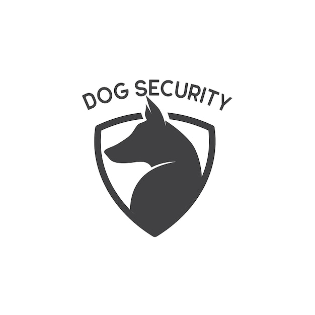 Vettore di progettazione del logo di sicurezza del cane