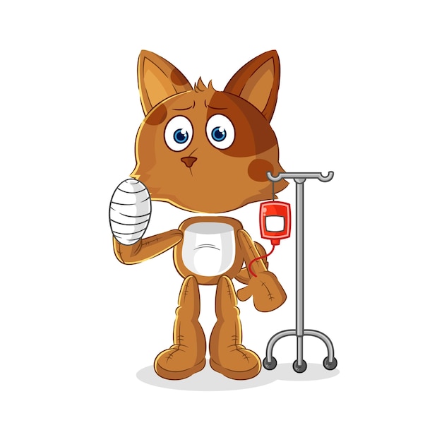 Vector dog sick in iv illustration character vector