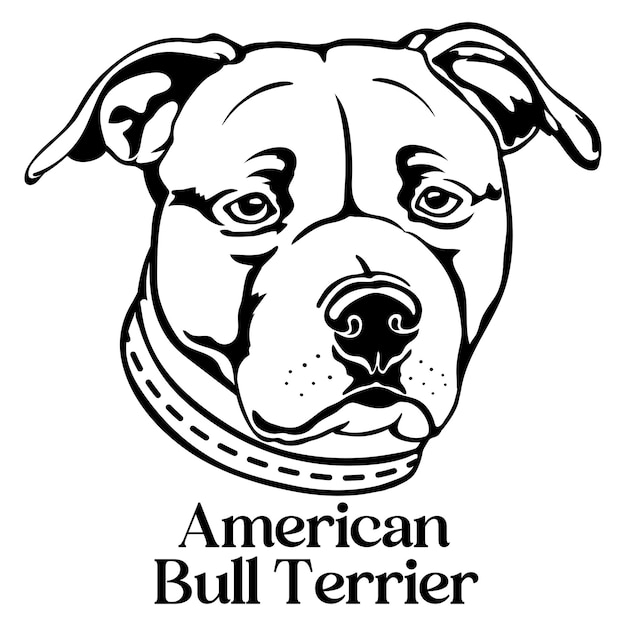 Dog silhouette american bull terrier dog head dog face breeds logo dog monogram vector