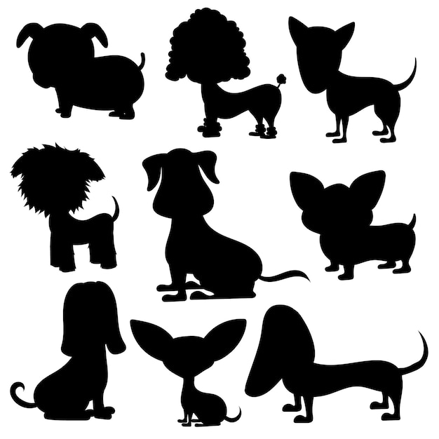Dog silhouette cartoon