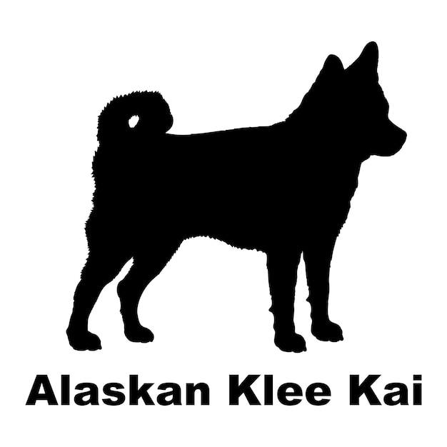 アラスカ・クリー・カイ (Alaska Klee-Kai) 犬のシルエット 犬のロゴ