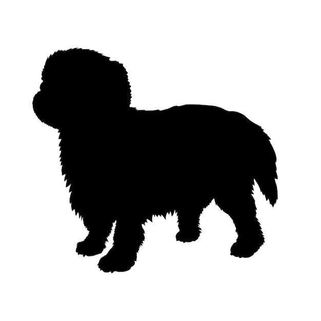 Silhouette di cane razze di cane logo monogramma di cane vettor viso di cane cane seduto inglese toy spaniel