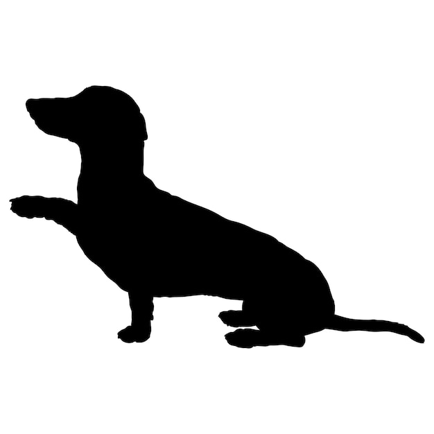 Vector dog silhouette dog dachshund sitting breeds logo dog monogram logo vector