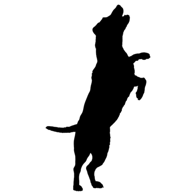 Dog silhouette dog Dog stands on two legs breeds logo monogram vector